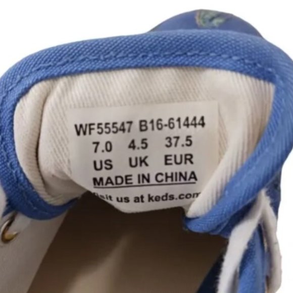 Keds x Kate Spade Collaboration Blue Canvas Seahorse Lace Up Sneakers … - Picture 7 of 10